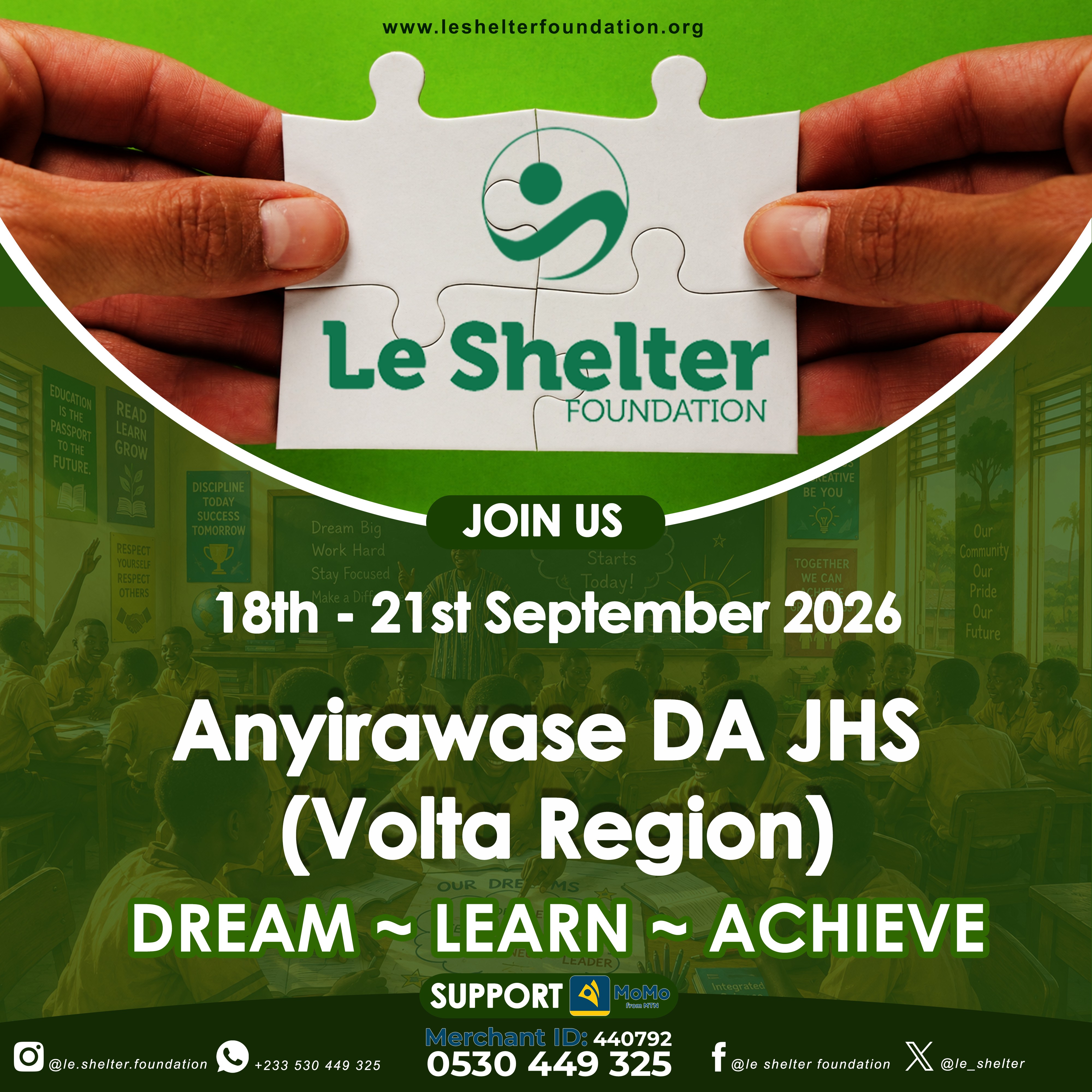 Le Shelter Foundation upcoming school supply distribution event
